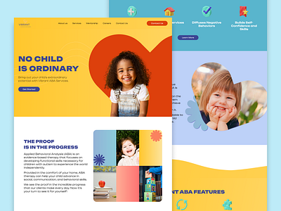 A Child-Centered Website Design Concept for Autism Care branding concept home page landing page ux webflow website design wix wordpress