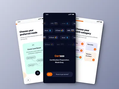 Certification Preparation Platform app certification duolingo edtech mobile modern playful preparation ui