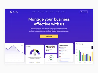 SaaSify - web design for SaaS product branding concept design platforme promosite saas ui uiux ux web web design