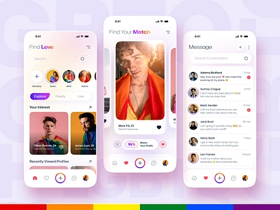 LGBTQ Matrimony Mobile App Design app design chatting dating datting app lgbt lgbtq lgbtq app lgbtq community marriage marriage app matrimonial matrimonial app matrimony matrimony app mobile app pride rainbow wedding