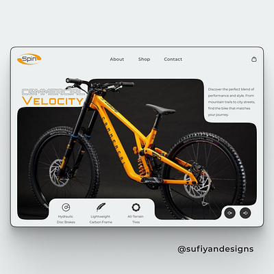 Bicycle web design bicycle branding design design inspiration figma inspiration landing page ui web webdesign