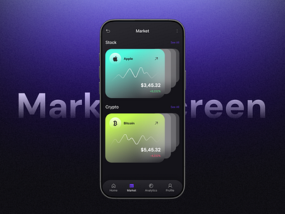 Finance App Market Screen app appdesign design figma finance graphic design mobile ui modern ui