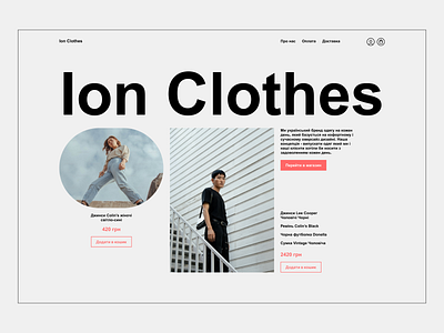 Ion clothes interface ui ux web