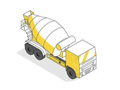 Сoncrete mixer isometric illustration affinity designer concrete mixer heavy equipment isometric illustration vector illustration vehicle