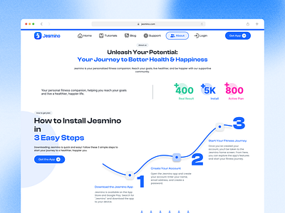 Jesmino - About Page about branding fitness graphic product ui web webapp