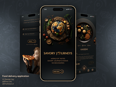 Food Delivery Application For Mobile app application darkmode deliveryapp deliveryapplication design figma foodapp foodapplication fooddelivery foodmobileapp graphic design mobileapp resturant trend trendy ui worldfood