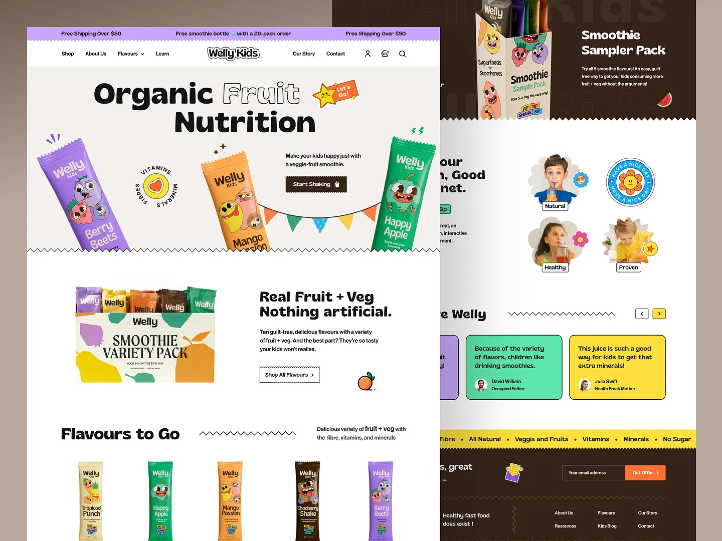 Vibrant Drink Website Design for Kids' Smoothies