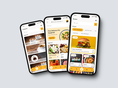 Food Recipe Mobile App cook cook app cooking dinner eating fast food food app food delivery food delivery service food tracker app lunch minimal mobile mobile app ui order recipe recipes app restaurant app visual design