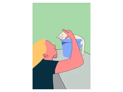 Cat in a flower pot branding graphic design illustration ui vector visual