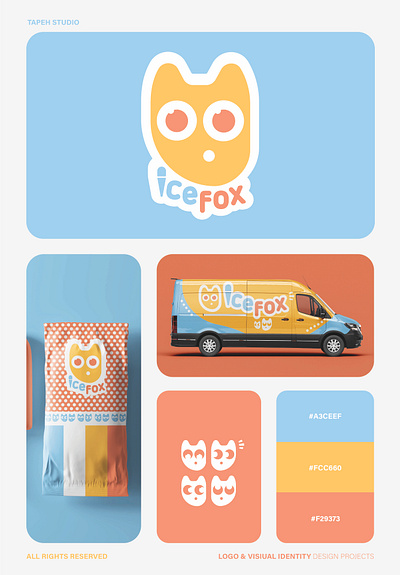 "ICE FOX ICE CREAM" branding graphic design logo