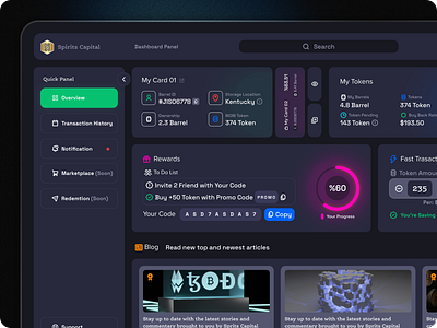 Spirits Capital Dashboard branding dark dashboard saas ui web