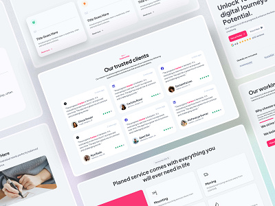 UnifiedUI - Testimonial sections client feedback design digital business feedback landing page sections testimonial ui ui design uiux unified ui unifiedui user interface ux website