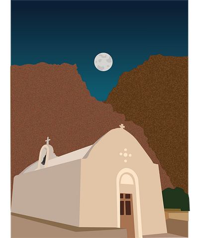 Cretan Church Next to the Ha Gorge design graphic design illustration ui vector visual