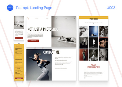 Daily UI #003: Landing Page daily ui desktop landing page mobile photography website prompt ui ux