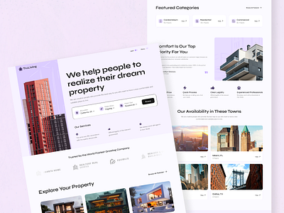 Real Estate or Property-listing Website landing page modern design property property listing property management real estate ui ux