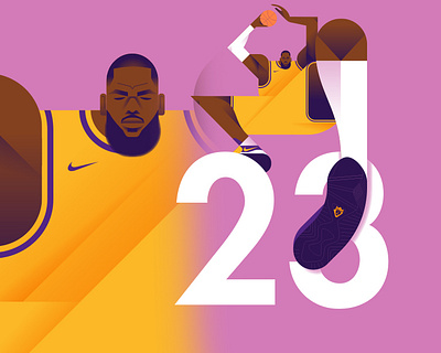 Lebron James ball balling basket basketball character colors flat illustration james king lakers lebron legend los angeles nba nike sneakers sport