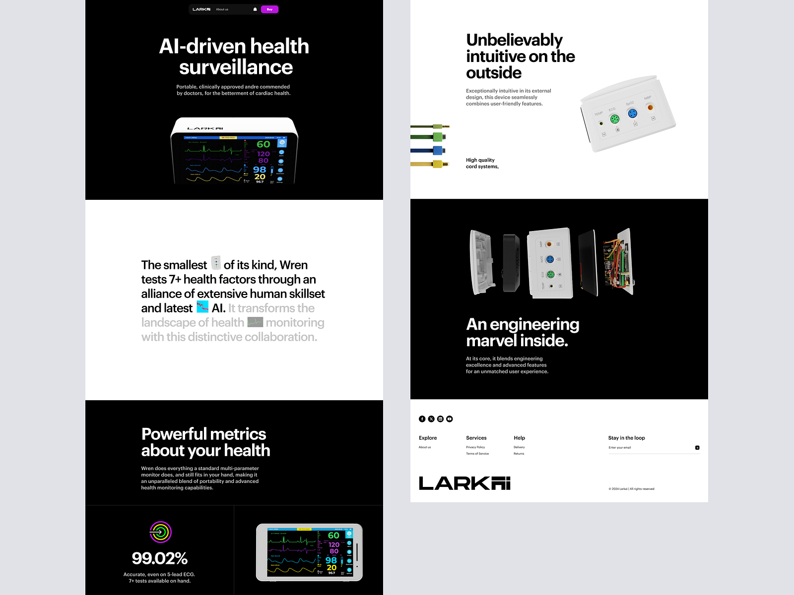 Lark AI landing by Taras Migulko for Emote on Dribbble