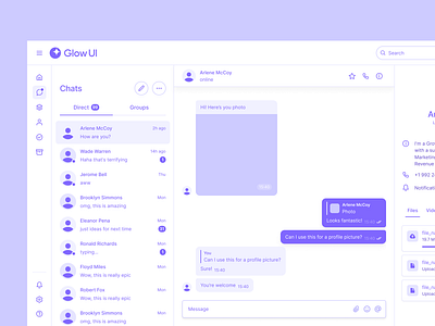 Made with Glow UI Kit #5 — Chat Wireframes blueprint chat messages prototype typing wireframe