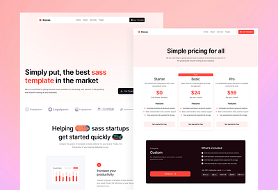 Klovax Saas Template cards design framer pricing saas saas template template ui website