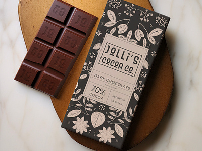 Jolli's Cocoa Co branding cacao chocolate illustrated pattern label packaging packaging design pattern pattern repeat surface pattern