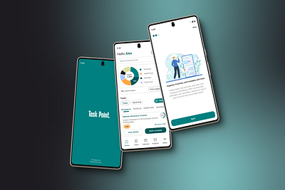 Task Point: Intuitive Design for Complex Task Management android app app design branding logo material design mobile design task management app ui ui design ux design wireframe