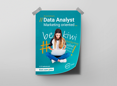 Kiwi.com – Data Analyst Recruitment Campaign (2017) a4 blue branding clean kiwi.com open position orange tech recruitment