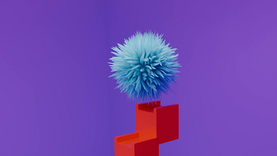 Falling Fur Ball 3d animation branding motion graphics