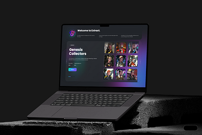 Extract - NFT Marketplace UI/UX Design 3d animation branding css3 design development figma frontend github graphic design html5 illustration logo next.js reactjs ui web website