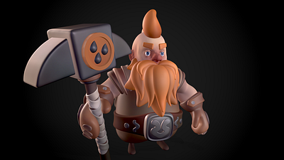 3D Illustration - Dwarf Training work 3d model zbrush