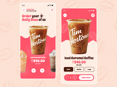 Tim Hortons Cafe App Concept aesthetic app app ui branding brew cafe cafe app cafe ui coffee coffee app coffeeshop design food food app food delivery food ui foodie minimal tim hortons ui