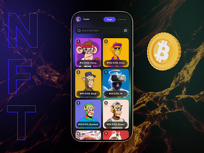 NFT Mobile App app design crypto cryptocurrency nft nft app nft market nft marketplace nft mobile nft mobile app nft mobile app design nft platform