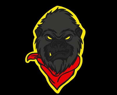 Street Gorilla bandana design drawing gorilla