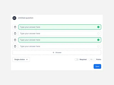 Quiz builder | Component component design system education figma saas ui ui ux uiux web app