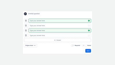 Quiz builder | Component component design system education figma saas ui ui ux uiux web app