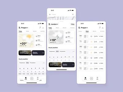 Weather App UI/UX Design for iOS app app design mobile design product design ui ui design ux ux design