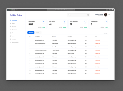 Student Management Dashboard animation branding dashboard graphic design light theme managment dashboard student student dashboard student management dashboard ui white blue