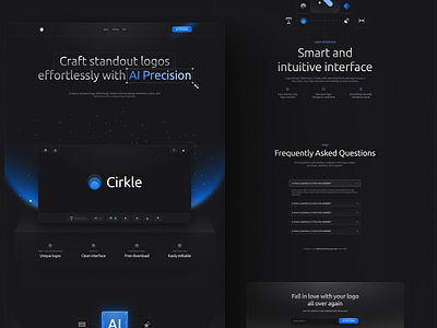 AI Logo Generator SaaS Application ai branding clean design figma graphic design logo ui ux