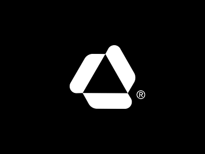 Triangle Logo black branding bw design freelance freelancer geometric graphic design icon logo mark minimal rounded shape symbole triangle vector