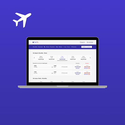 StarFly airline compagny design destination flight payment reservation ui ux