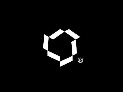 Polygon Logo Mark Black black branding design fitness geometric graphic design icon logo mark minimal motion polygon white