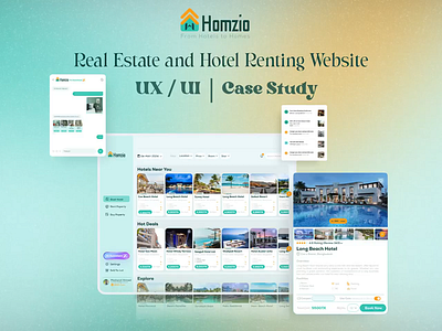 Homezio Real Estate and Hotel Renting Website UX/UI Case Study. case study design documentation figma research ui uianimation ux