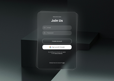 Daily UI #001 - Sign Up account blur blurry create account dailyui dark mode glass glassmorphic glassmorphism sign up sign up page signup signup page ui ui ux