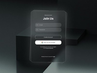 Daily UI #001 - Sign Up account blur blurry create account dailyui dark mode glass glassmorphic glassmorphism sign up sign up page signup signup page ui ui ux