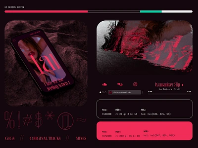 UI Design System (Bento Box) bento bento box bento grid black brand guide brandguide branding bright dark design system elegant grid grid system image displacement interactive brand mobile device pink styleguide techno texture