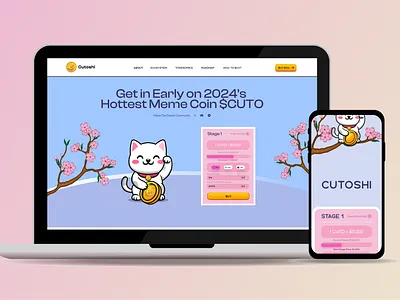 Meme coin landing page coin memes presale token