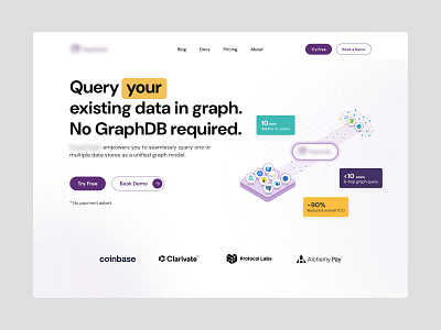 SaaS Marketing Website - Graph Query Analytics Engine b2b barkahlabs clean clear company website graph hero section homepage interface light theme marketing website modern query saas saas illustration saas website startup ui web design website