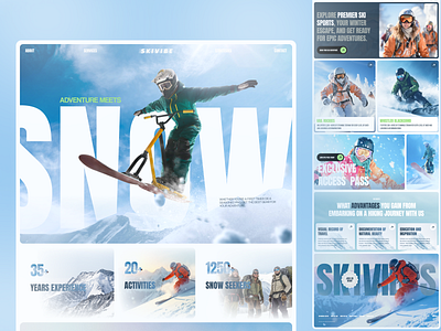 SkiVibe -Landing page Where Snow Meets Adventure animation branding design graphic design landingpage logo ui ux