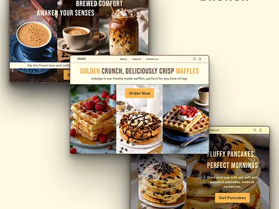 Bruch Breakfast themed Web design. branding design figma graphic design illustration inspiration landing page logo motion graphics ui uidesign web webdesign