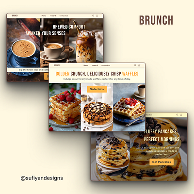 Bruch Breakfast themed Web design. branding design figma graphic design illustration inspiration landing page logo motion graphics ui uidesign web webdesign