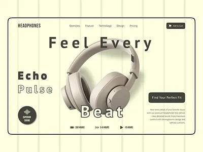 Headphone UI design. branding design desinger figma graphic design headphone headphones landing page ui web website website design